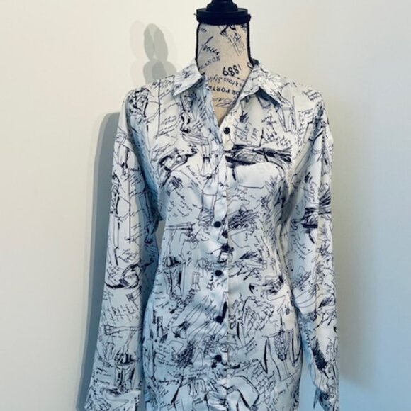 Karl Lagerfeld Sketch Button Up Classic fit Ladies Blouse - Size Medium - Picture 4 of 17